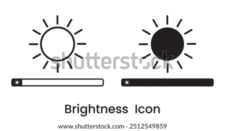 Adjust Contrast icon, Brightness Icon, vector silhouette. Screen brightness icon for UI UX website, mobile app, logo. Vector illustration.