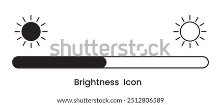 Screen brightness icon for UI UX website, mobile app, logo. Brightness Icon, vector, Adjust Contrast icon ,vector silhouette. Temperature icon, vector. Vector illustration.