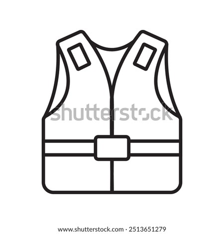 Life vest line icon, silhouette. Life jacket icon, silhouette, vector.  Safety vest icon, vector illustration.