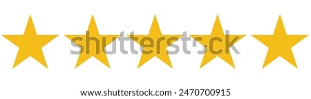 Five stars icon Vector. Five stars customer product rating review flat icon for apps and websites. 11:11