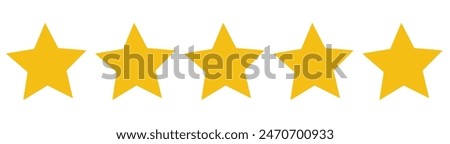 Five stars icon Vector. Five stars customer product rating review flat icon for apps and websites. 11:11