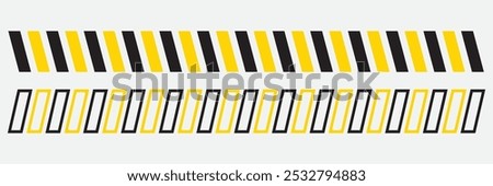 Stripe seamless pattern with Black, Yellow. Police Line. Slash divider. Caution tapes with black and yellow diagonal slashes