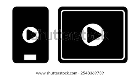 Shorts video icon. Video icons. Play buttons. Vector illustration.