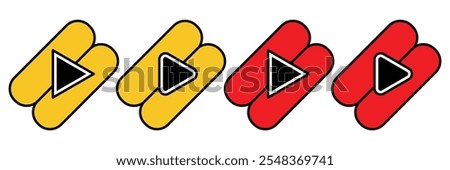 Shorts video icon. Video icons. Play buttons. Vector illustration.