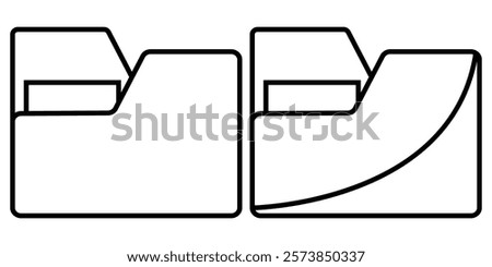 Set of file folder icon. Computer folder. Document folder symbol. New folder. Open file. Vector illustrator. 