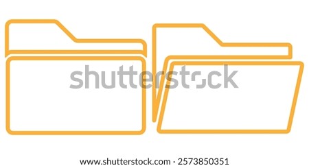 Set of file folder icon. Computer folder. Document folder symbol. New folder. Open file. Vector illustrator. 