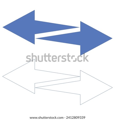 Flip horizontal icon, Horizontal flip arrows flat icon 