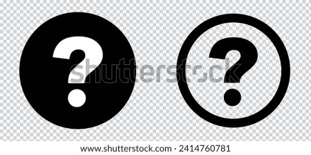 Help icon set in two styles isolated on white background . Question mark symbol vector