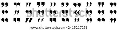 Quotation marks vector collection. Black quotes icon. Speech mark symbol.Talk bubble speech icon. Black quotes icon. Vector illustration. 