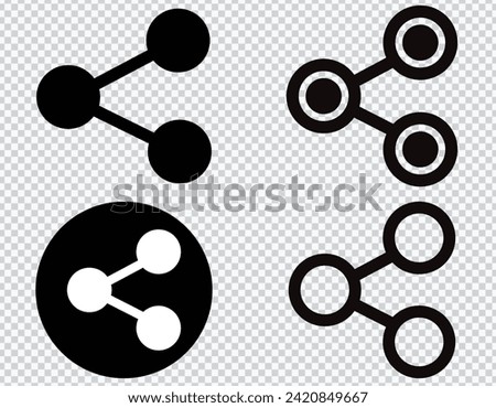  Link, share link, external link black vector icon set. Isolated symbols on white background.Web UI design. Vector illustration EPS 10
