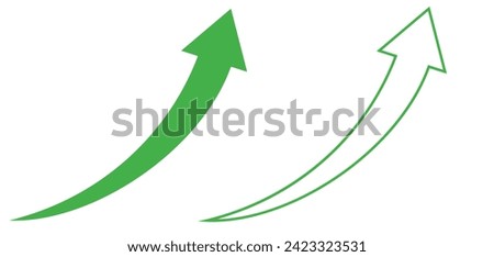 Growing business  green arrow with bar chart, Profit arow Vector illustration.Business concept, growing chart. Concept of sales symbol icon with arrow moving up. Economic Arrow With Growing Trend.