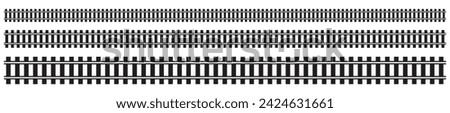 Railway Line, Rails Symbol, Train Tracks Sign, Railroad Pictogram, Railway Track Silhouette