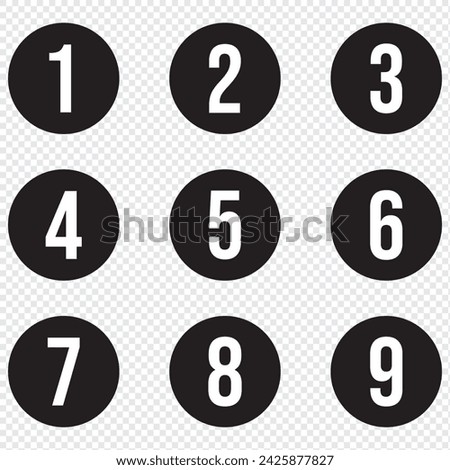 Number Icons circle separate use