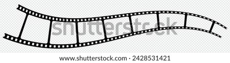 Curved film strip icon.Roll of retro film strip on isolated transparent background. Photographic film in retro style. Curved film strip PNG.