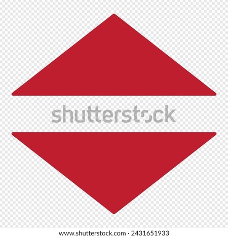 Up Down Arrow Red Icon. Forward Backward Front Back Sign. Above Below Under Point Pointer Direction Symbol. Lift Elevator Button Vector Clipart