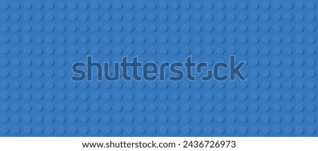 Blue plastic construction plate. Perfect vector background of closeup gloss plastic construction block.