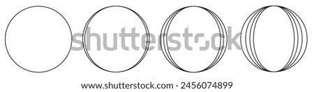 Hand drawn circle line sketch set isolated on white background. Vector circular scribble doodle round circles for message and for note mark . Vector illustration.