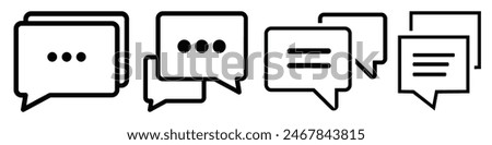 chat message icon set, Chat speech bubble, Social media message. Vector illustration isolated on white background. eps 10