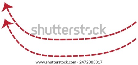 Curved dotted arrow. Zigzag arrow stripes design with dotted lines. Dashed line arrow. hand drawn dashed arrow. Doodle, sketch style. isolated on white background. Vector illustration.
