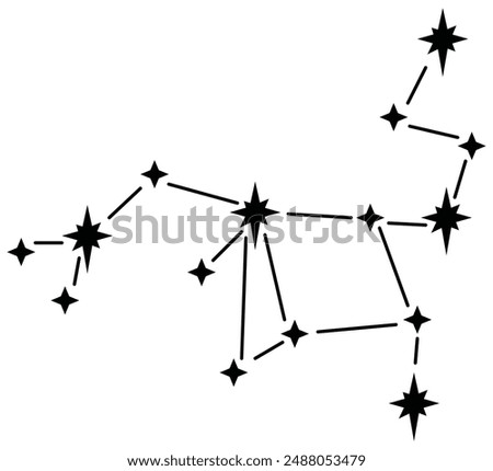 Star constellation zodiac sagittarius black white vector. Sagittarius zodiac constellation