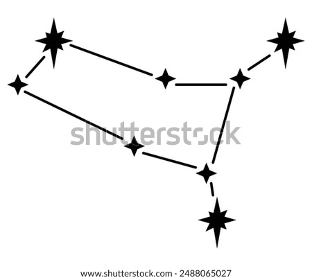 Star constellation zodiac gemini black white vector. Gemini zodiac constellation. 