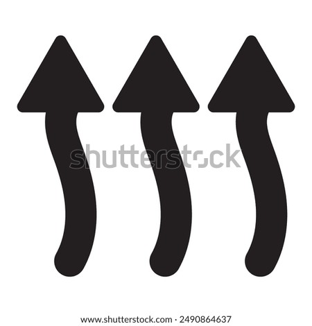 Winding wavy curved arrows. Vector illustration. eps 10