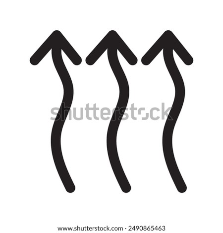 Winding wavy curved arrows. Vector illustration. Thin wavy twisty arrows. eps 10