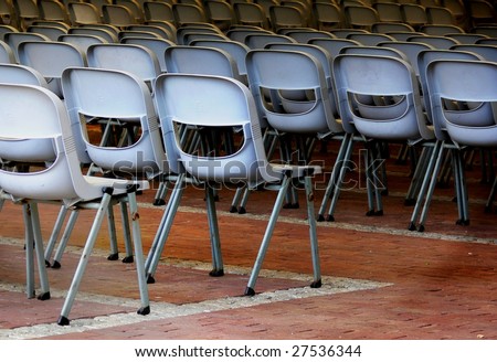 Empty seats at an open air theater