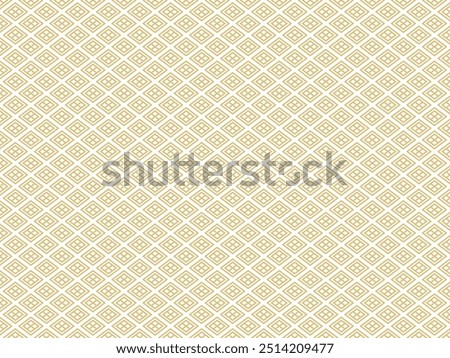 Takeda Bishi pattern.Japanese traditional pattern. Seamless Japanese pattern material.Color: Gold version.