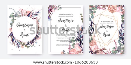 Similar – Foto Bild Winterliches Blumenbouquet in Aquarell mit pastellfarbenen Blättern, Beeren und Blumen