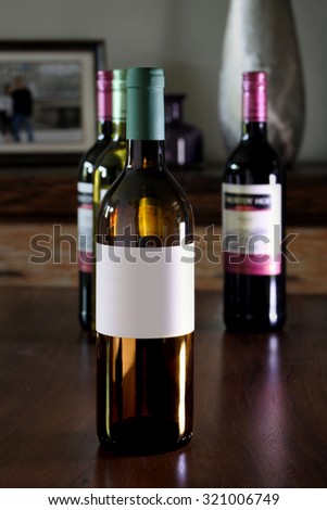 Blank label wine bottle