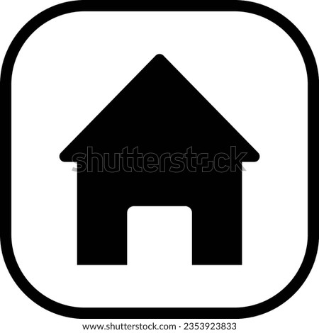 Home black icon. Collection real estate objects and houses isolated on white background. House sign in c square filled vector. Flat and line style houses symbols for apps and website.