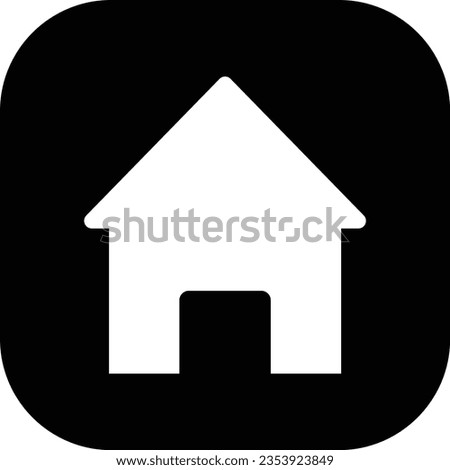 Home black icon. Collection real estate objects and houses isolated on white background. House sign in c square filled vector. Flat and line style houses symbols for apps and website.