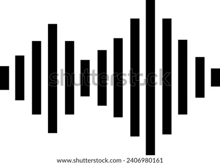 Radio Wave line icon. Monochrome simple sound wave isolated on transparent background. Equalizer, Audio wave Radio signal, medical, Music, Recording, outline vector volume level symbol in linear style