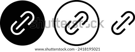Internet URL or webpage url link icons set. Chain thick line icon, outline vector sign, linear simple pictogram isolated on transparent background. Web link symbol, logo, Connection, Reference.