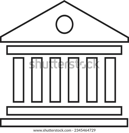 black Bank icon. Suitable for website design, logo, app, template, and ui. Bank building, best line icon on white background,