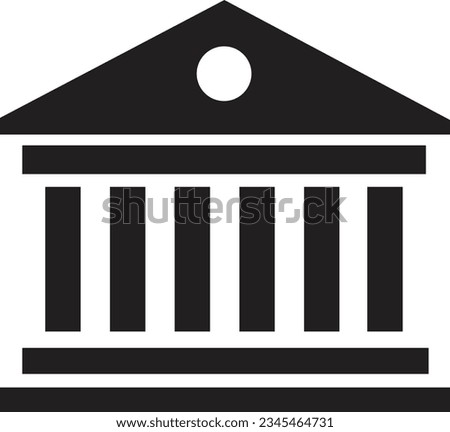 black Bank icon. Suitable for website design, logo, app, template, and ui. Bank building, best line icon on white background,