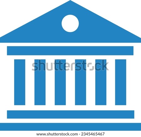 blue Bank icon. Suitable for website design, logo, app, template, and ui. Bank building, best line icon on white background,