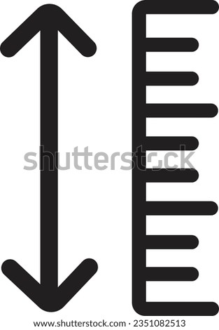adjustable line height icon. adjust length symbol. size adjustment arrow sign, isolated on white background. 