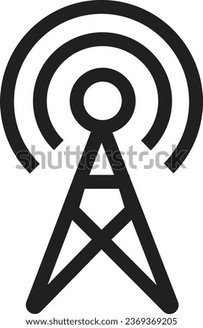 flat Radio antena icon , template logo design emblem, tower communication outline solid isolated on transparent background. antena icon for your website, mobile, presentation, and logo design.