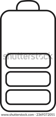 vertical battery level indicator in percentage. Battery indicator line symbol. half black Battery level icon isolated on transparent background.