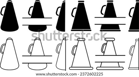 set of Cheerleading flat icons. Megaphone, pom-poms. Sport team support group . customizable illustration. linear Contour symbol. Vector collection with editable stock isolated on transparent.