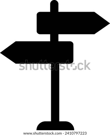 Traffic direction board icon. Street signpost filled vector isolate on transparent background. Wayfinding sign icon, Navigate effortlessly with our directional sign. Ideal for guidance themed design.