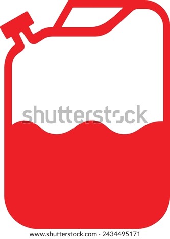 Fuel can icon in Red Fill style. Red handle jerry can icon. Petrol and Gasoline jerry can signs. Car petrol symbol. Gallon. Auto industry vector illustration isolated on transparent background.