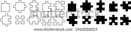 Set of Different sides square presentation icons flat styles editable stock. Abstract infographic explanatory text field collection for business statistic. Puzzle pieces on transparent background.