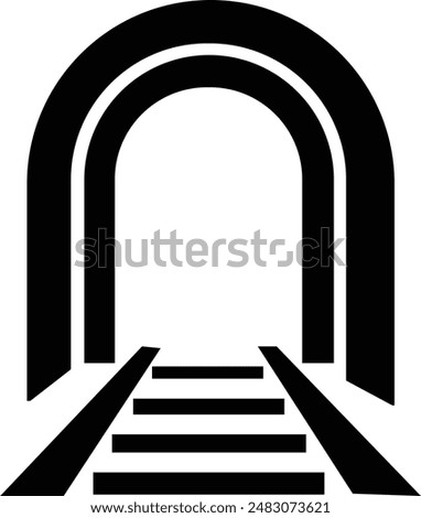 Tunnel sign multi series style icon. Fill vector of railway warning icon for website or mobile application. Highway road, automobile bridge, transport infrastructure on transparent background.