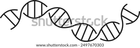 DNA icon. deoxyribonucleic Acid Vector outline Design. DNA sign template for web and mobile UI element. Spiral molecule medical bio tech vector illustration isolated on transparent background.