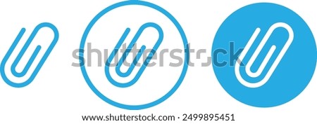 Link icons Set. Attached blue link files isolated on transparent background. Internal web page URL icons, attachment documents. Office paper clip symbols. Chain thick line vectors illustration signs.