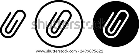 Link icons Set. Attached black link files isolated on transparent background. Internal web page URL icons, attachment documents. Office paper clip symbols. Chain thick line vectors illustration signs.