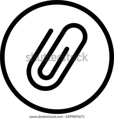 Link icon. Attached black link file, paperclip illustration isolated on transparent background. Internal web page URL icon, attachment document. Office paper clip symbol. Chain thick line vector sign.